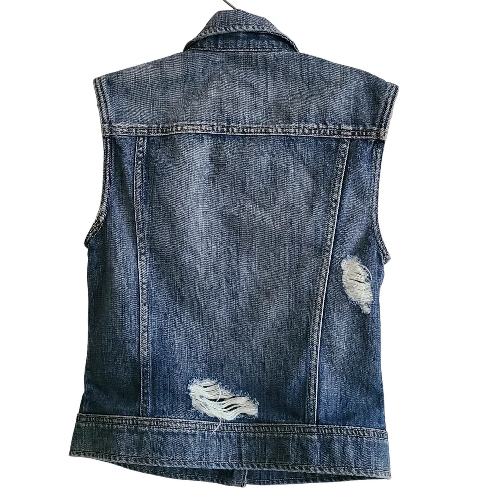 GREYWIRE New York‎ Lilly Denim Vest Soho Distressed Medium Wash Women's Small